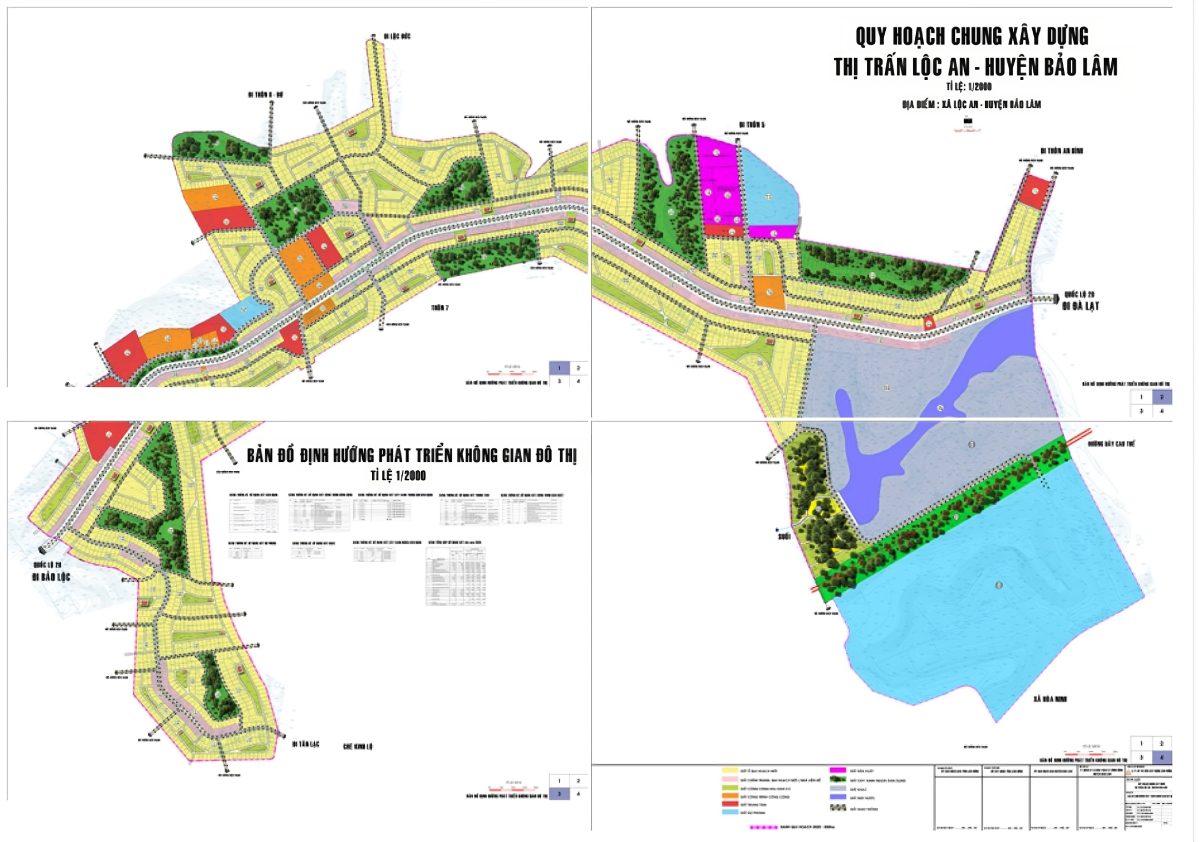 Bản vẽ định hướng phát triển không gian quy hoạch chung xây dựng thị trấn Lộc An huyện Bảo Lâm