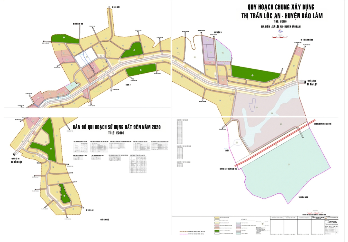 Bản vẽ quy hoạch sử dụng đất - Quy hoạch chung xây dựng thị trấn Lộc An huyện Bảo Lâm