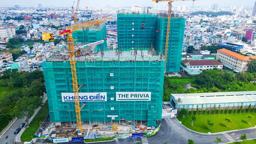 Cập nhật tiến độ xây dựng The Privia Khang Điền 10/2023