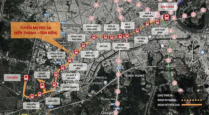 Dự án Metro số 3A - Động lực tăng giá trị bất động sản Bình Tân trong tương lai